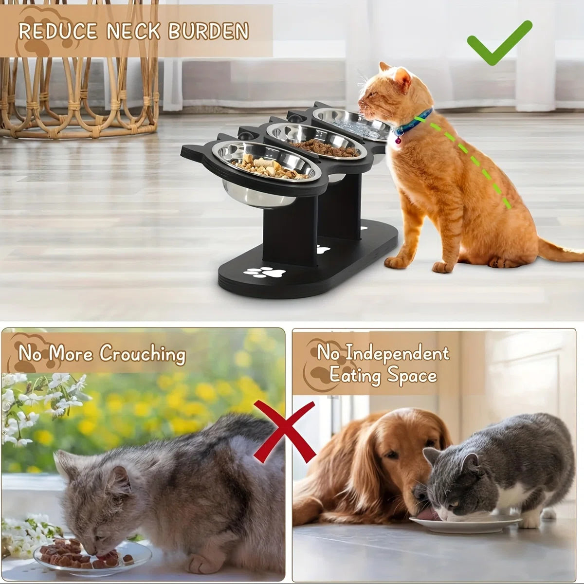Adjustable Wooden Pet Feeder