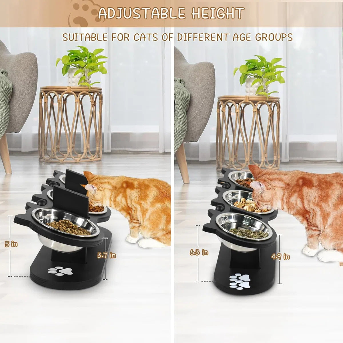 Adjustable Wooden Pet Feeder